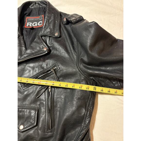 Vintage RGC Men’s Size 52 Black Leather Motorcycle Biker Jacket - Picture 6 of 12